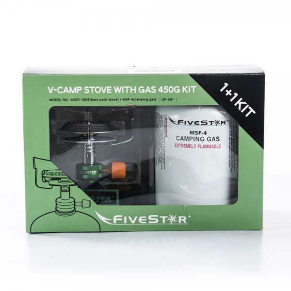 V Camp Stove with Gas 450G Kit