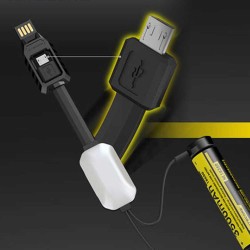 شاحن بطارية محمول مغناطيسي USB نايت كور LC10 مع بطارية احتياطية