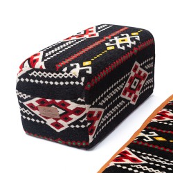 مفرش أرضية أسود مع وسادتين (300×100 سم)