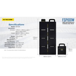 لوح شمسي قابل للطي بقدرة 100 واط  NC-FSP100W - ماركة  نايت كور 