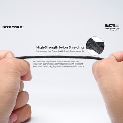 سلك شحن UAC20 تايب سي 2.0 Nylon  - ماركة نايتكور
