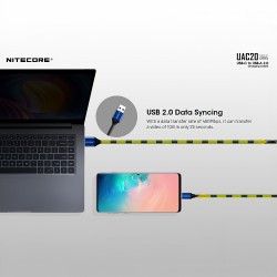 سلك شحن UAC20 تايب سي 2.0 Nylon  - ماركة نايتكور