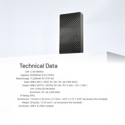 مخزن طاقة أن بي 20000 ملي أمبير الجيل الثالث - ماركة  نايتكور