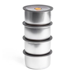 الرماية - حافظات طعام ستانلس ستيل 4  قطع