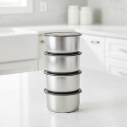 الرماية - حافظات طعام ستانلس ستيل 4  قطع