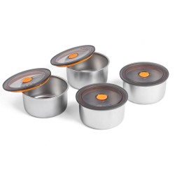 الرماية - حافظات طعام ستانلس ستيل 4  قطع 