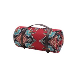الرماية - فرشة بفتحة شبة النار - 290×300 سم - زخرفة حمراء