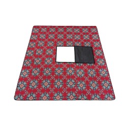 الرماية - فرشة بفتحة شبة النار - 290×300 سم - زخرفة حمراء 
