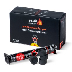 الخوي - فحم بخور  مقاس (20) ملم - 8 لفات مع مشبك 