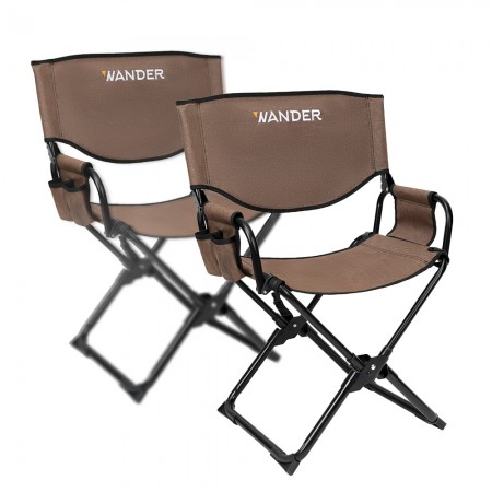 واندر - طقم كراسي ديو كيوب القابل للطي (قطعتين) - بني | 150 كجم للكرسي