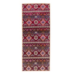 الرماية - طقم جلسة مخمل أحمر - مدة (200×80) سم و 4 تكايا فاخرة
