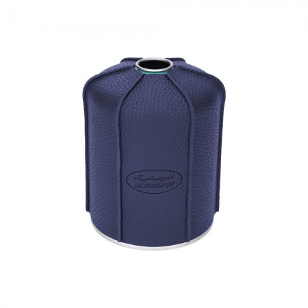 الرماية - حامي عبوة غاز - غطاء جلد صناعي أزرق داكن