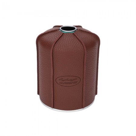 الرماية - حامي عبوة غاز بني - غطاء جلد صناعي للرحلات