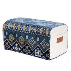 الرماية - تكاية يد تراثية أزرق وأبيض مقاس (22×22×45) سم - طراز شعبي مريح
