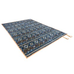 الرماية - مدّة (فرشة) بر بطراز شعبي تراثي سعودي أزرق (300×200) سم مع حزام