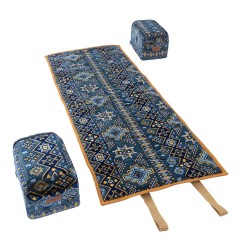 الرماية - طقم مدة مع 2 مركا رصاصي مخمل سعودي مقاس 70×200 سم   