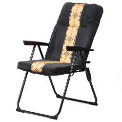 الرماية - كرسي رحلات مبطن قابل للطي أسود - يتحمل حتى 120 كجم